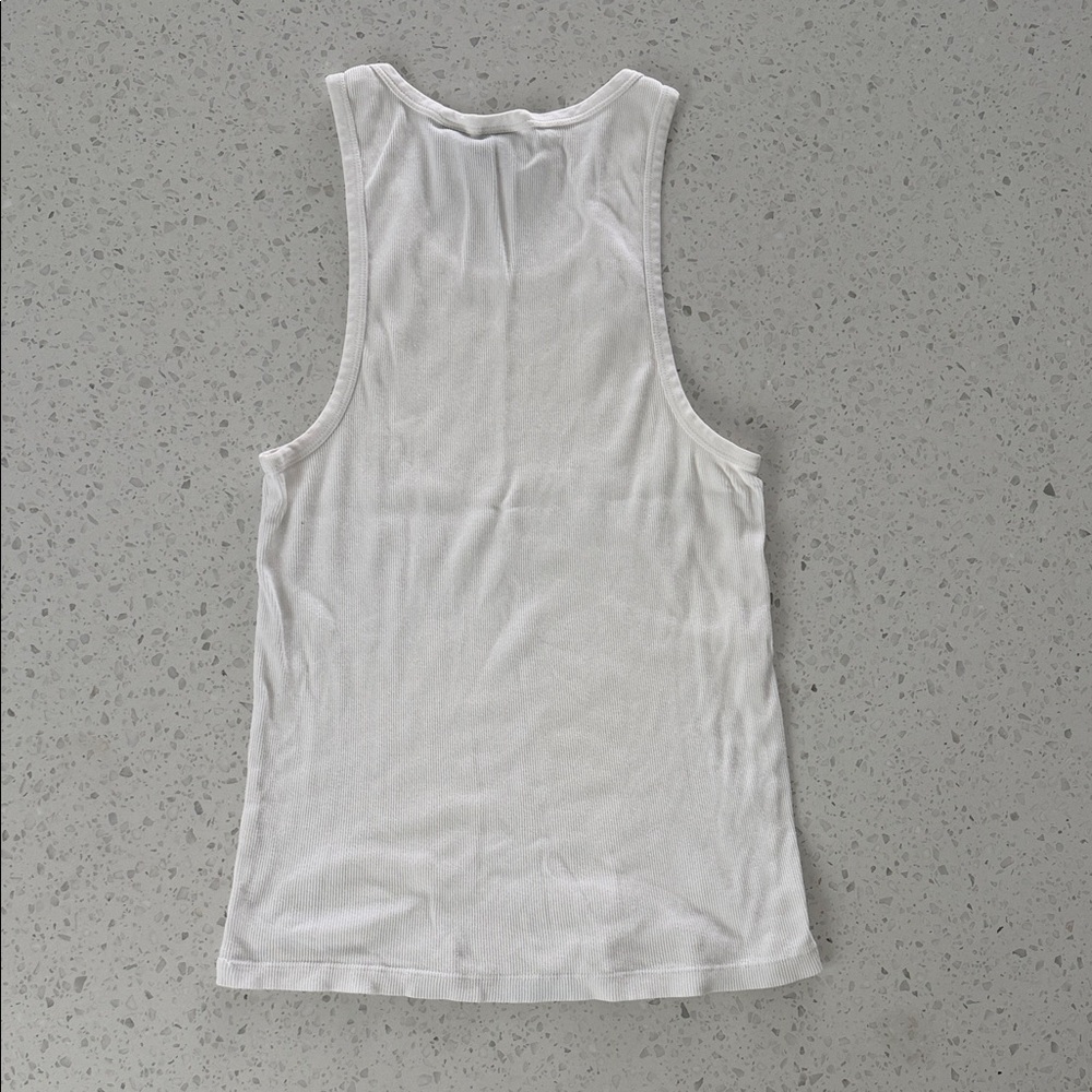 Armani Exchange Ribbed White Tank Size Medium - Picture 6 of 8